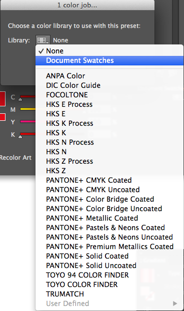 Color Library: Document Swatches