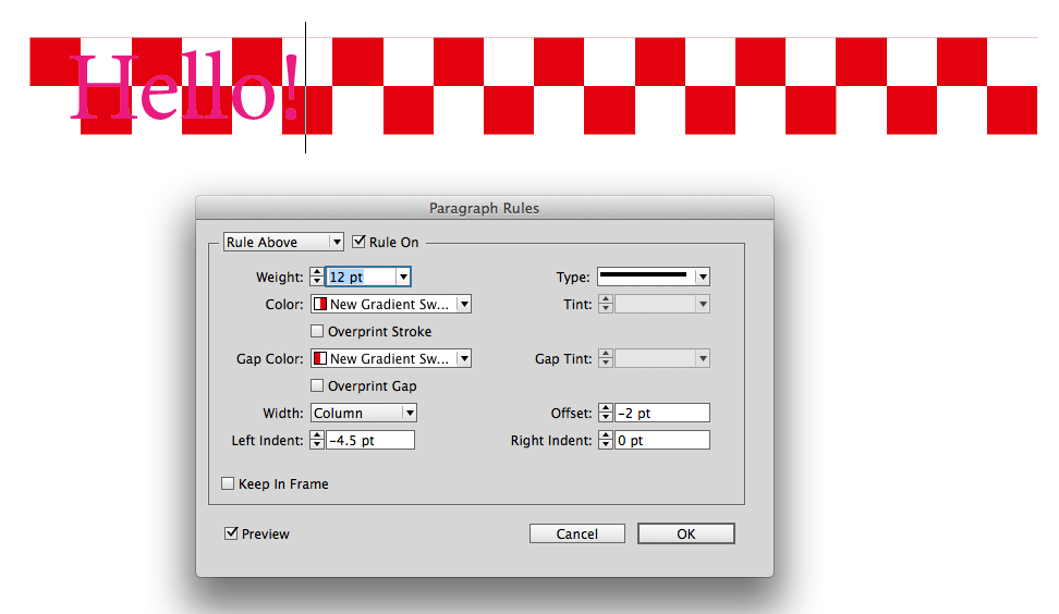 RedCheckboardParagraphRule