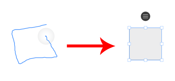 InDesign Touch Workspace drawing a square