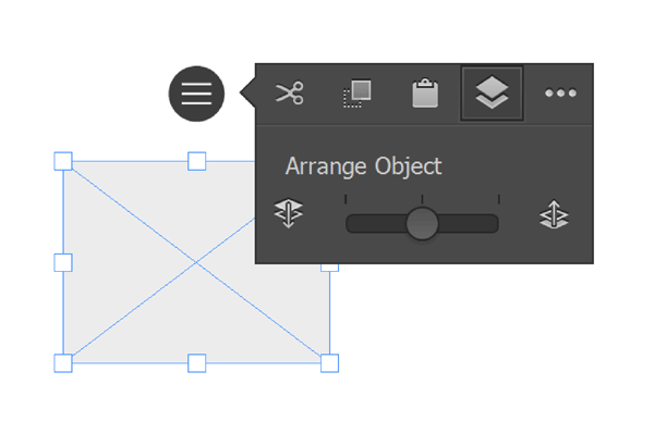 InDesign Touch Workspace arrange object control