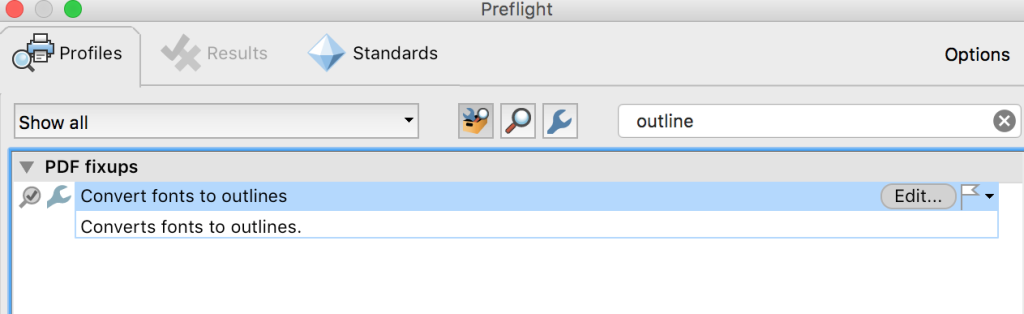 Search for Preflight Fixup