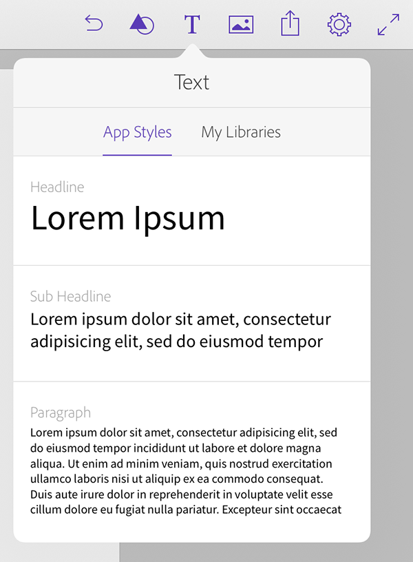 Quickly create a type frame using Comp's App Styles text frames.