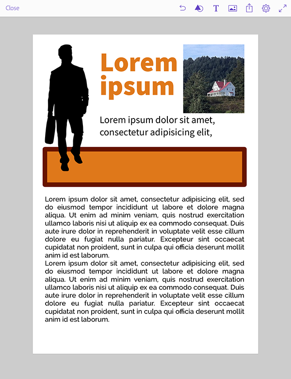 A comp layout created in Comp CC on the iPad.