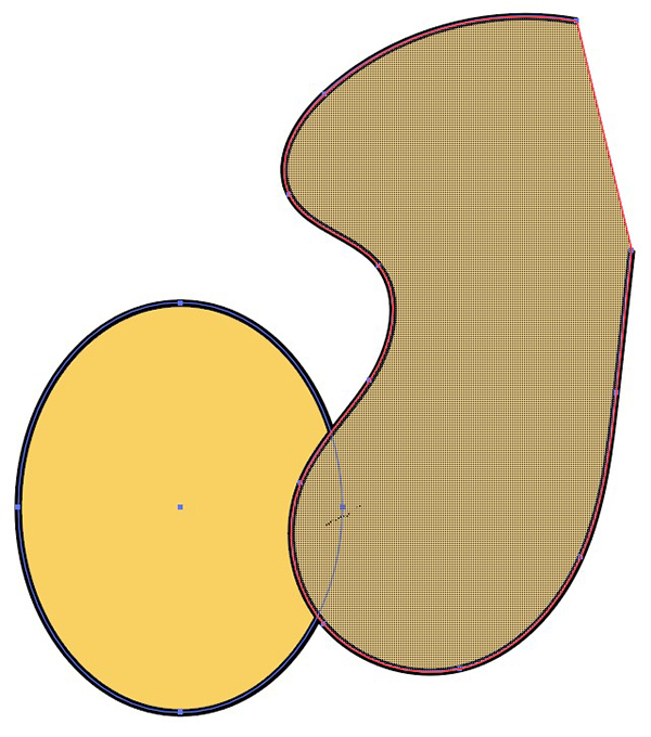 A filled, open path treated as a closed path