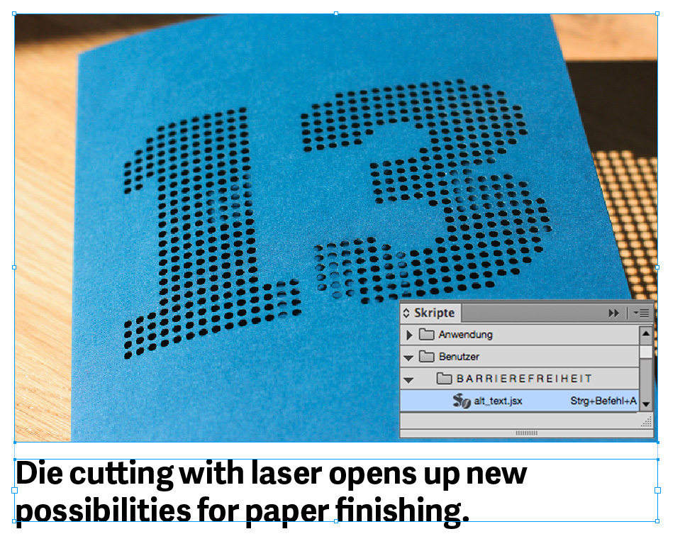 alt text script and image caption selected