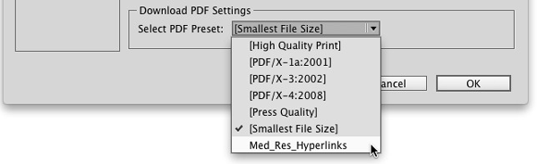 Figure 6: If you check the General option to allow PDF downloads, you can use the Advanced option to choose one of your Print PDF presets.