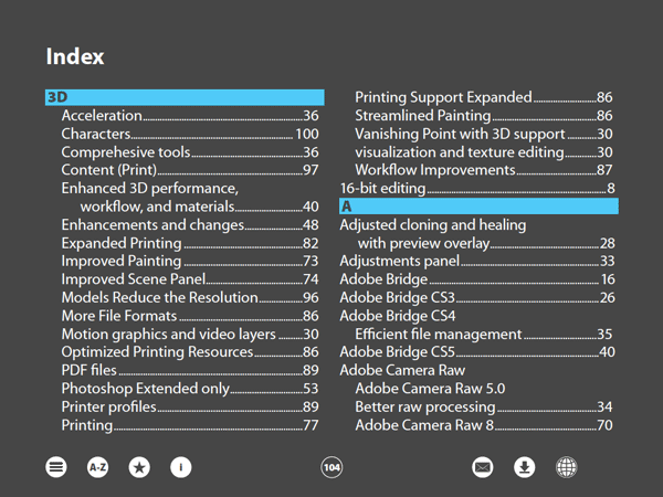 Photoshop New Features Guide index