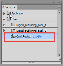 Figure 2: The QuickResize script in its natural habitat.