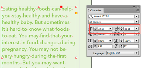 Figure 9: Type size displays normally after you redefine scaling as 100%.