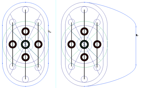 Figure 2: Point at a line segment with the Direct Selection tool and drag. InDesign will move the line segment.