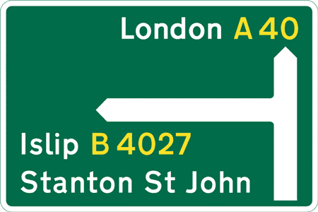 Figure 9: UK road signage: the loose spacing of the type is designed to increase legibility from a distance.