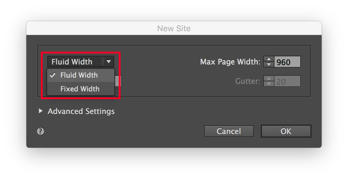 Adobe Muse Fixed vs. Fluid Width