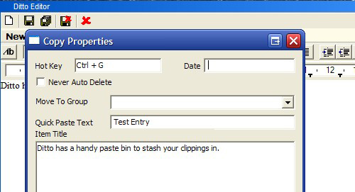 Figure 10: Ditto clipboard management utility for Windows.