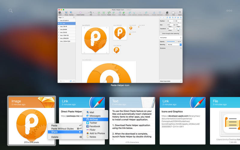 Figure 8: Paste manages clipboard items visually.