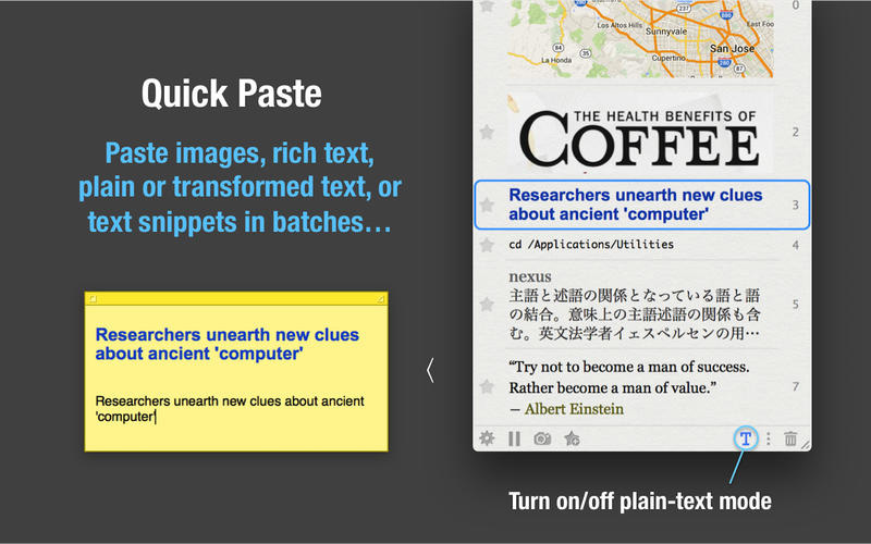 Figure 9: Copy’em Paste’s list of recently copied items.