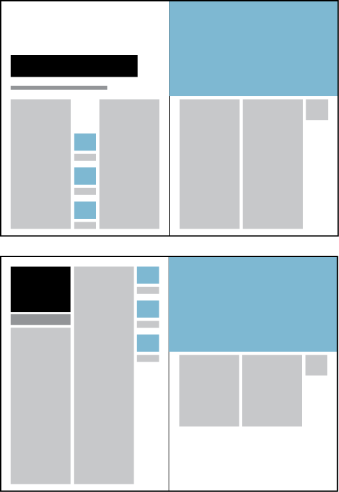 Figure 10: The same amount of white space used effectively (top) and less effectively.