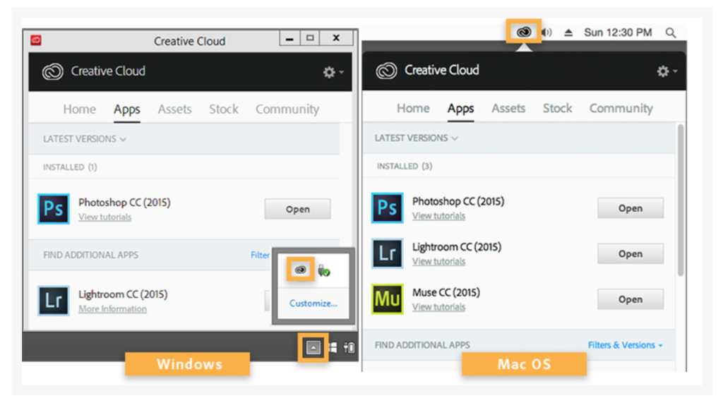 Creative Cloud panel