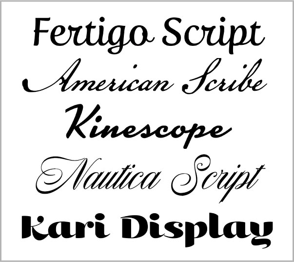 Five Typekit Script fonts