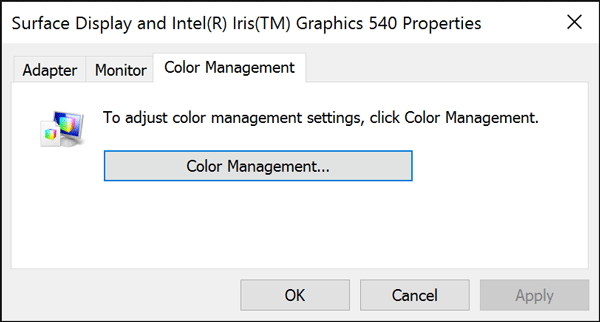 Figure 10: One more step: click the Color Management button.