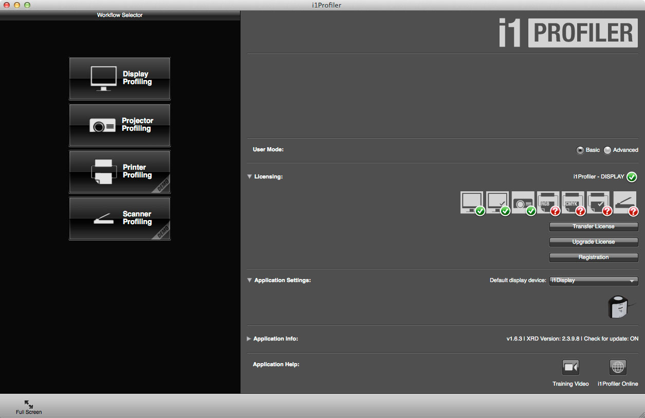 Figure 3: Choose the screen you’d like to calibrate and profile.