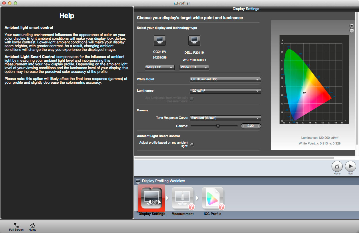 Figure 4: Set the white point of your display (recommended: 6500K).