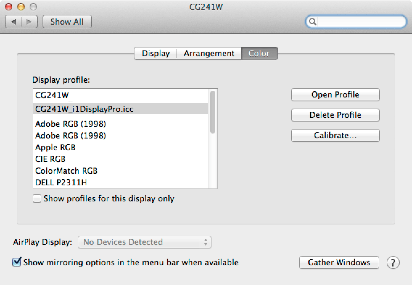 Figure 8: Invoking the new profile on a Mac.