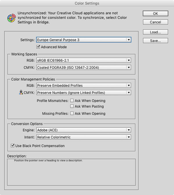Figure 4: Color Settings primarily changes the defaults for future documents.