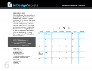 indesign template essentials calendar