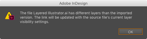 indesign layer visibility overrides alert