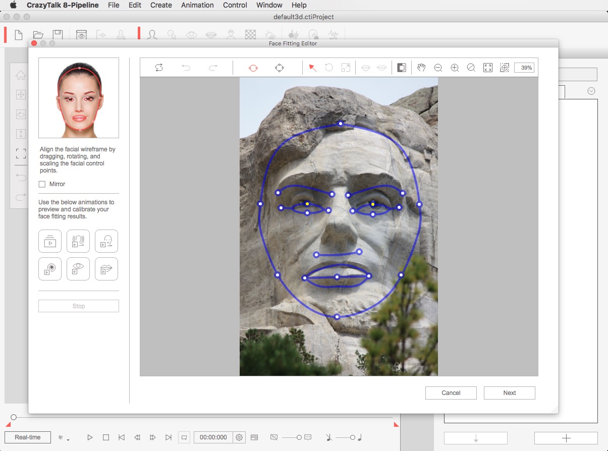 CrazyTalk 8 Review Figure 1: Finding the features in the face