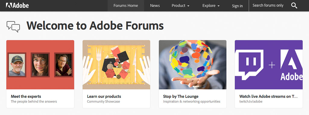 Fig 12-Forum Home page top buttons