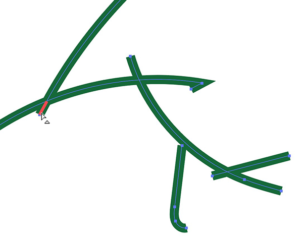 A segment selected using the Live Paint Selection tool