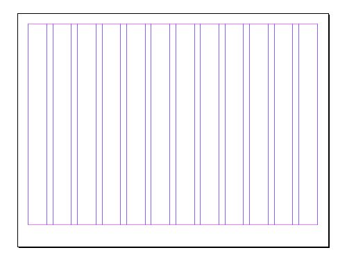 InDesign page with grid of columns