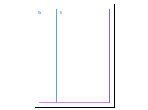 InDesign page with locked text frames