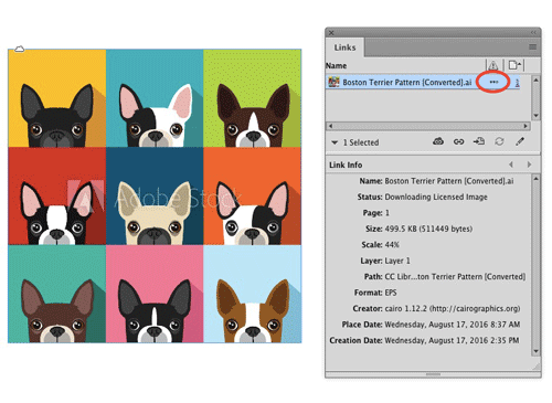InDesign tip license Adobe Stock images Links panel progress icon
