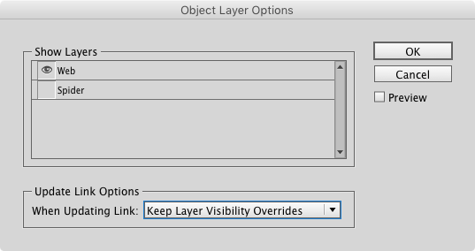 indesign contest object layer options