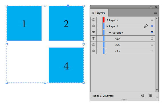 Figure 7: Click the disclosure triangle next to a group in the Layers panel to reveal the group’s contents.