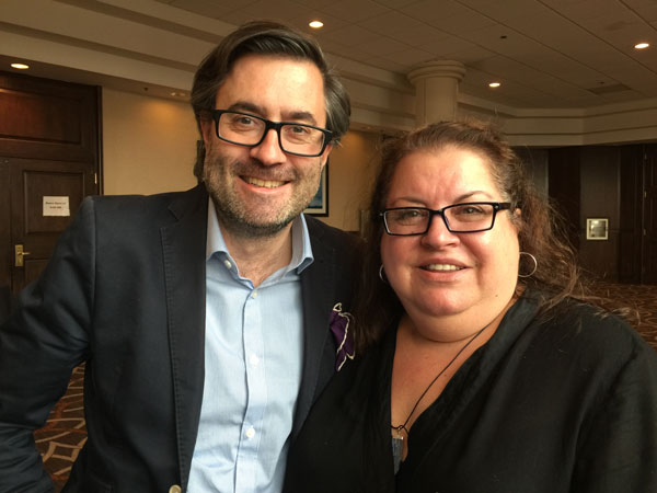 Keynote speaker Ben Schott, here with Anne-Marie, wowed the audience with an unforgettable presentation, full of good humor and thought-provoking ideas about design.