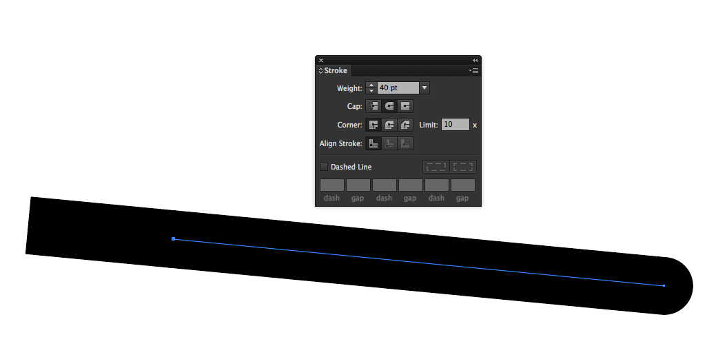 A Line segment cut with the Scissors tool (C), so it appears to be a Line with one Round Cap.