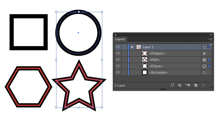 illustrator layers panel target icons