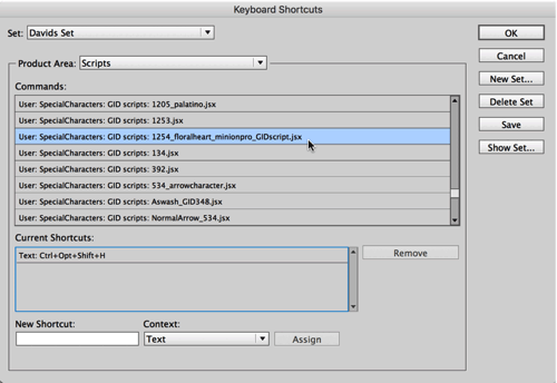 gidunicode5.png assign shortcut to script