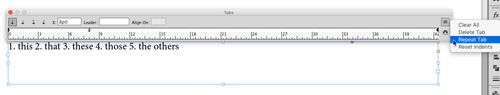 InDesign tip repeat tabs
