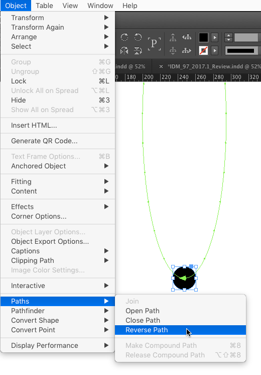 reverse motion path