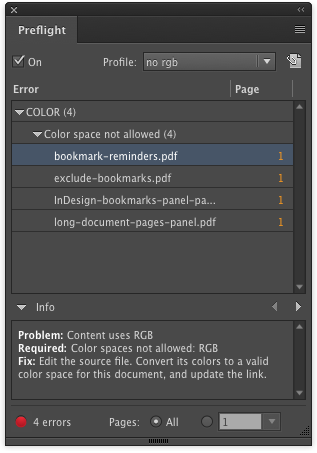 RGB PDF color space error in Preflight