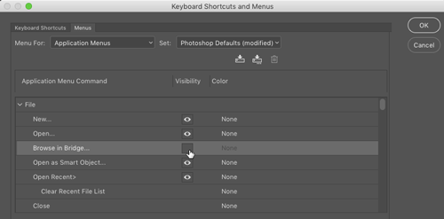 customizing photoshop menus
