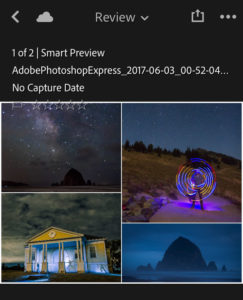 Photoshop Express image in Lightroom Mobile