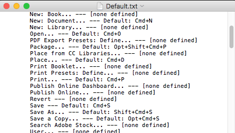 all the keyboard shortcuts