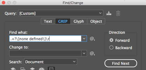 get rid of the none defined lines