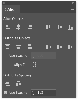 InDesign Align panel