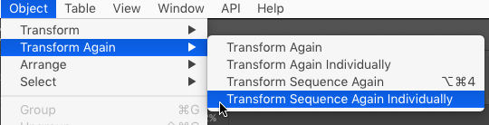 InDesign transform sequence again